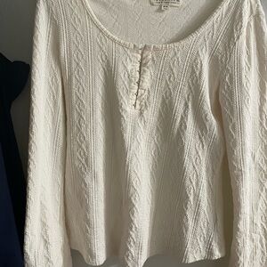 Elegant Cream Textured Women's Top